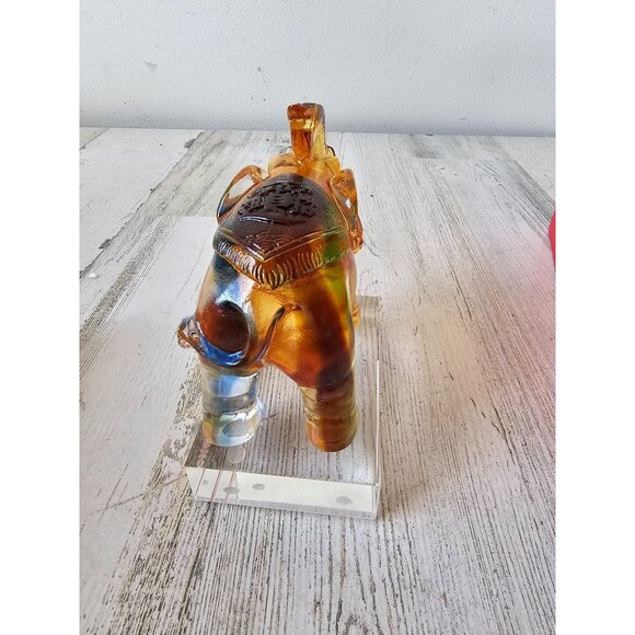 Kalifano elephant carved crystal statue figurine new unique good luck decor - Picture 7 of 10